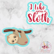 Sloth Cookie Cutter Set | Sloth with Hearts | Fondant Cutter | I Like You A Sloth | Set Of 2 Cutters