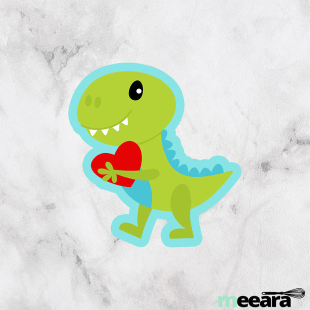 Dinosaur Hugging Heart Cookie Cutter