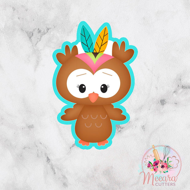 Native Owl Cookie Cutter | Woodland | Birthday | Fondant Cutter