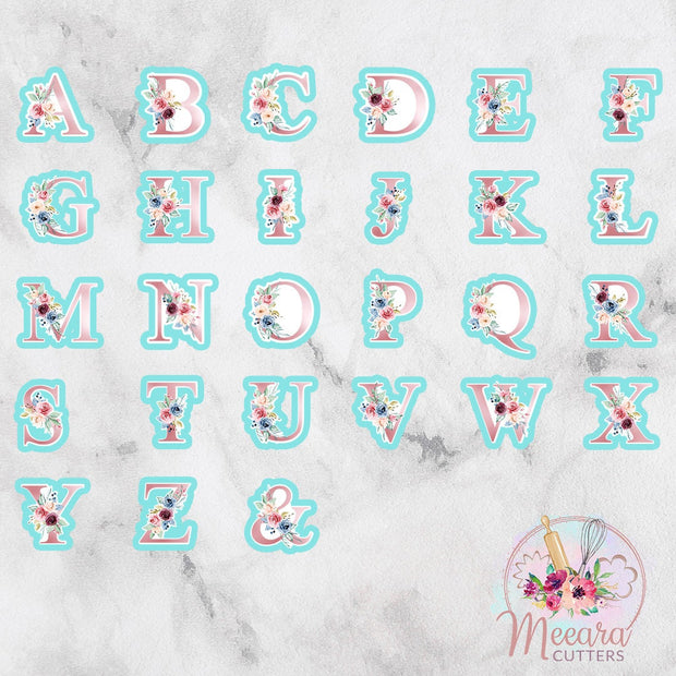 Floral Alphabet Letters Cookie Cutter | Fondant Tool