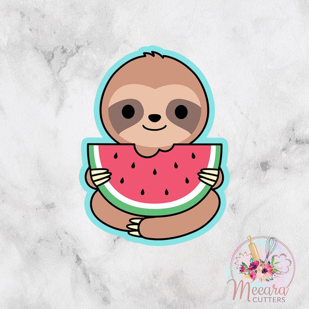 Sloth Watermelon Cookie Cutter | Spirit Animal | Birthday | Fondant Cutter