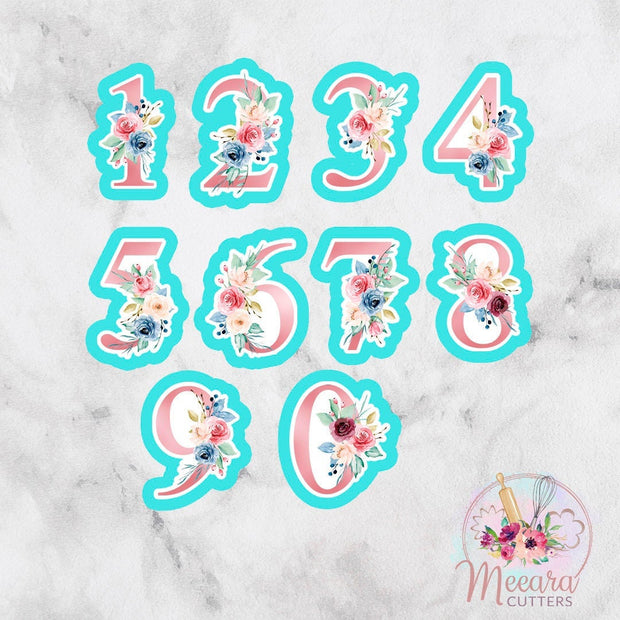 Floral Numbers Cookie Cutter | Fondant Tool