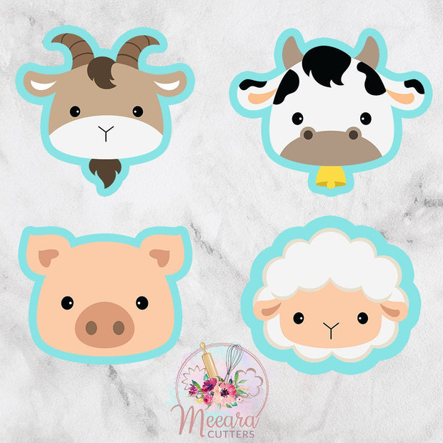 Farm Theme Bundle Set | Goat | Sheep | Pig | Cow | Cookie Cutter