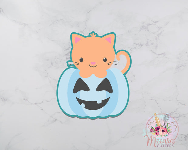 Pumpkin Cat Cookie Cutter | Cute Cookie Cutter | Halloween Cookie Cutter | Fondant Cutter