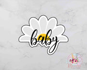 Daisy Baby Plaque Cookie Cutter | Birthday Cookie Cutter | Baby Shower Cookie Cutter | Script Cutter | Fondant Cutter