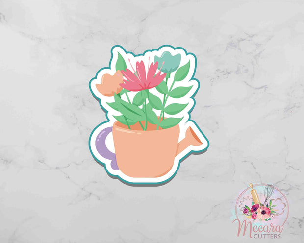 Floral Watering Can Cookie Cutter | Floral Plaque | Mothers Day| Fondant Cutter