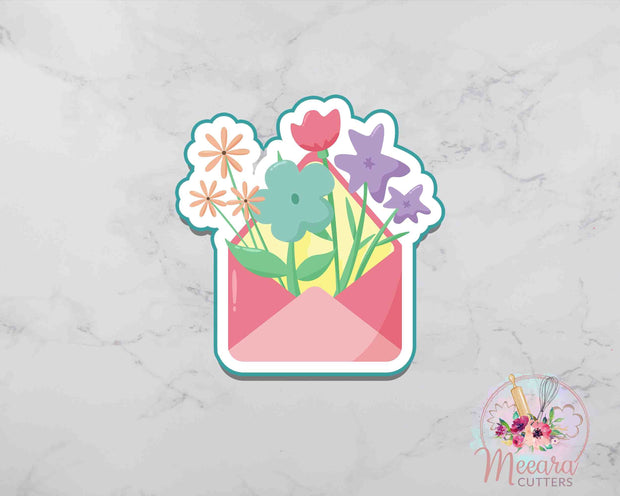 Floral Mail Cookie Cutter | Floral Plaque | Mothers Day| Fondant Cutter