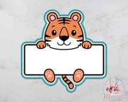 Tiger Name Plaque Cookie Cutter | Personalized Safari Plaque | Birthday Cookie Cutter